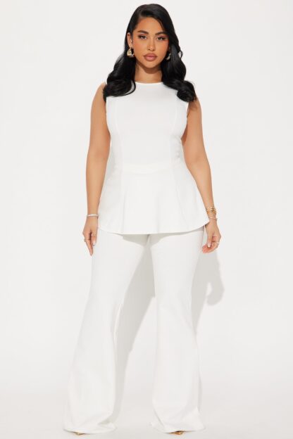 Conjunto Pantalón Peplum Ava y Top Cuello Alto - Image 13
