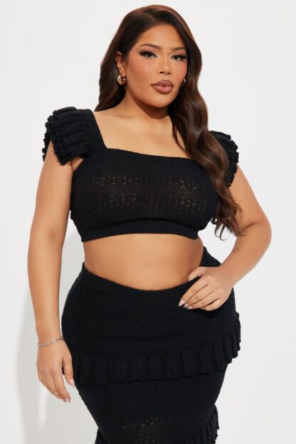 Set de Top y Falda con Volantes Arabella en Negro - Image 5