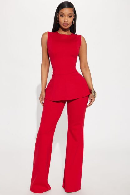 Conjunto Pantalón Peplum Ava y Top Cuello Alto - Image 16