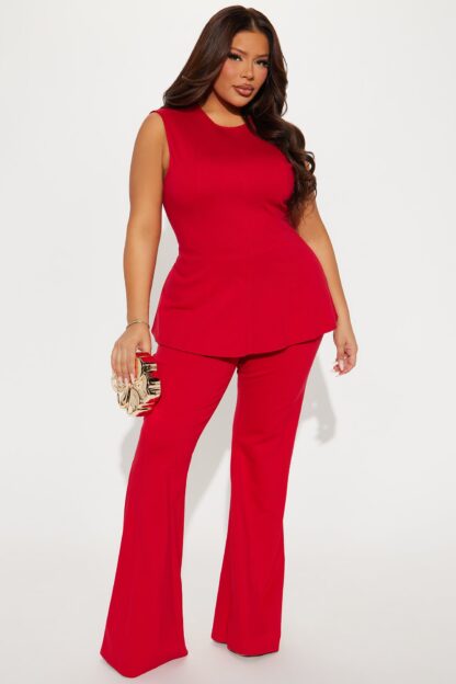 Conjunto Pantalón Peplum Ava y Top Cuello Alto - Image 19