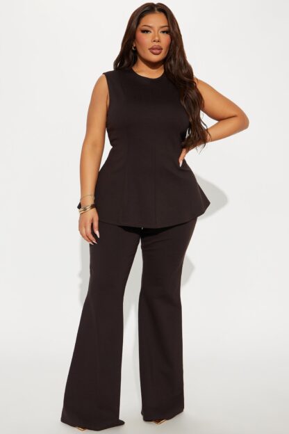 Conjunto Pantalón Peplum Ava y Top Cuello Alto - Image 10